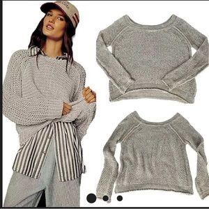 EUC. Free People. Beige. Loose knit. Slouchy. Sz - Sm